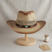Straw Cowboy Hat Breathable Cowboy Straw Hat Protection for Outdoor