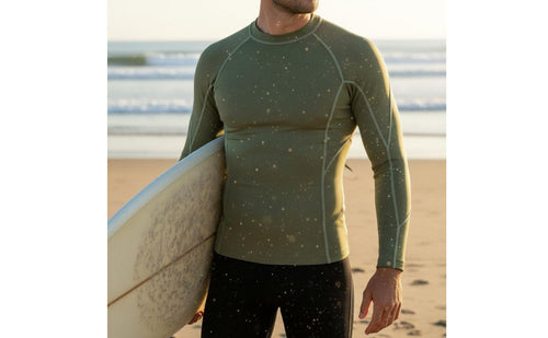 UPF 50+ Sun safeguard.5mm Neoprene Wave Shirt High Elasticity Long Sleeve Wetsuit Jacket Quick-Drying Long Sleeve Diving Top Chlorine Resistant for Surfing, Paddleboarding, Snorkeling, Beach