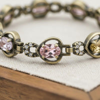 Multi-Color Crystal Chain Bracelet Stackable Fashion Accessory for Women