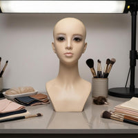 Female Mannequin Bust Smooth surface Hairpiece Display Head Long Neck Jewelry Display Bust for Photo Shoots