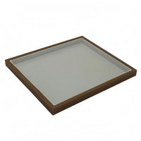 Jewelry Display Tray Walnut Wood Grain Wooden Display Tray Light Gray for Vanity