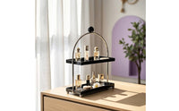 Countertop Rack with Trays Modern 2-Tier Storage Rack Multi-Functional Countertop Shelf Organizer for Vanity