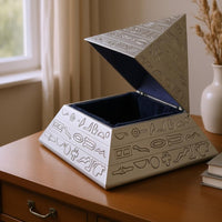 Pyramid Jewelry Box Engraved Pattern Tin Alloy Jewelry Box Decorative