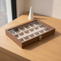 Multi-Compartment Jewelry Organizer Elegant Design Walnut Finish Jewelry Tray Suede Lined Band Holder Sturdy Construction
