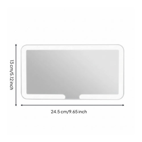 LED Car Vanity Mirror Built-in Battery Lighted Car Makeup Mirror for Commuters