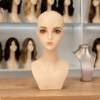 Mannequin Head with Shoulders Shoulder Design Realistic Female Bust Sturdy for Hair Salon Owners