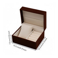 Flip-Top Watch Case Jewelry Slots Velvet Watch Box Padded Interior