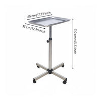 Height Adjustable Salon Tray Stable Base Grooming Trolley Stand Versatile