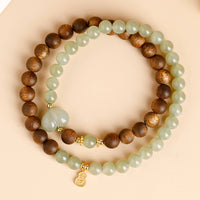 Agarwood Bracelet Stacked Wear Jade Bead Bracelet Stackable for Girlfriend