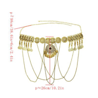 Coin Tassel Waist Chain Dangling Coins Fashion Accessory Vintage Design