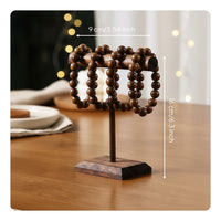 Bracelet and Necklace Display Stand Stable Base Walnut Finish Bracelet Rack