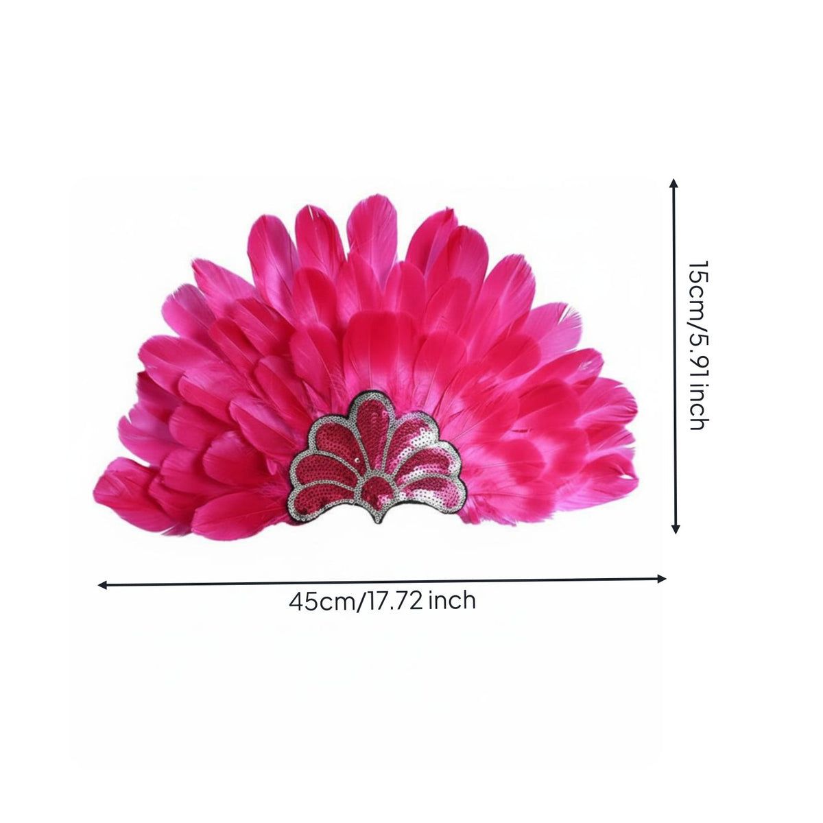 Sequins Feather Headpiece Real Feathers Showgirl Headpiece Performance-Stopping