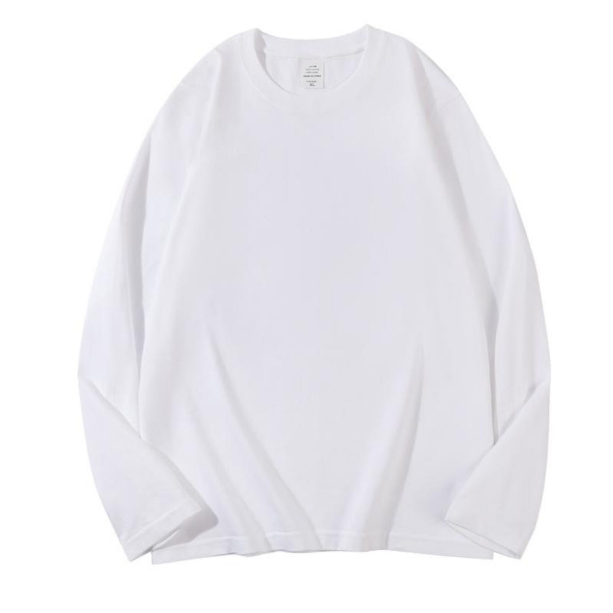 Thick Combed Long Sleeve T-Shirt, Plain, Basic, Autumn