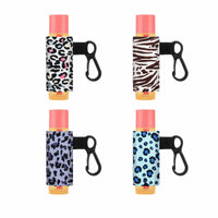 4 Pieces Lip Salve Holder with Keychain Long-Lasting Lip Salve Sleeve Easy To