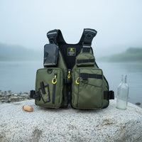 Fishing Life Vest Adjustable Straps Buoyant Fishing Vest Large Size for Anglers