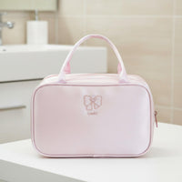 3 Compartment Makeup Bag Double Zipper Cosmetic Storage Case Easy to Clean