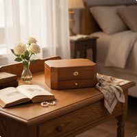 Lockable Jewelry Box Velvet Interior Wooden Jewelry Box Drawer Design Accessory Storage for Women