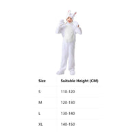 Soft Hare Jumpsuit Hooded Design Kids Hare Costume 4-Piece Set Full Body Bunny Costume for Party
