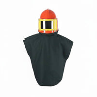 Paint Spray Hood Built-in Hard Hat Sandblasting Hood Wide View Lens for Grinding