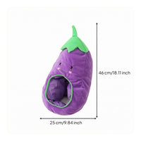 Soft Eggplant Hat Embroidered Face Eggplant Head Hat Leaf Top