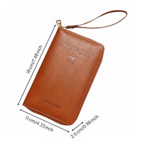 Passport Holder Multi-Functional Blocking Travel Wallet Zipper Closure