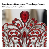Pageant Crown Premium Quality Alloy Crystal Queen Crown Bridal Tiara Luxury Design Crystal Wedding Tiara Large Teardrop Stone