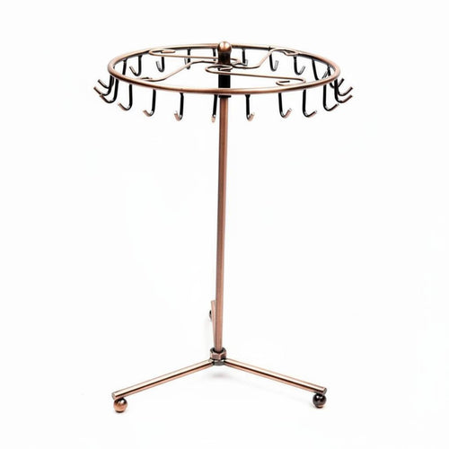 Rotating Necklace Stand Wrought Iron Metal Earring Hanger Detachable Design