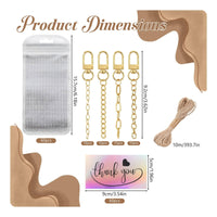60 Pieces Gold-Colored Keychain Ornament Polished Finish Metal Snap Hook Easy To