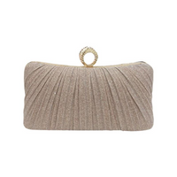 Evening Bag, Pleated glow Ring Purse, Large Capacity Shoulder Crossbody, Elegant Party Handbag for Women