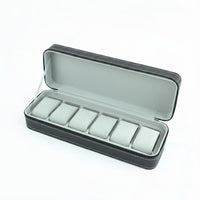 Zippered Watch Organizer PU Leather Watch Storage Case Portable
