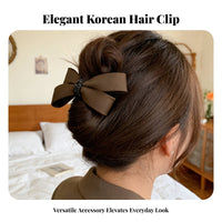 Knot Hair Barrette Korean Design Silk-Like Knot Metal Clasp Barrette Elegant Design Easy To Use for Aviation Attendants