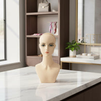 Hairpiece Mannequin Head Realistic Face Shape Female Mannequin Bust Skin-Tone