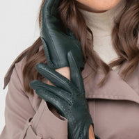 2 Pieces Women's Leather Driving Gloves Authentic Lambskin Perforated Lambskin Gloves Breathable for Drivers, Motorcyclists, Warm Weather
