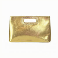 Cutout-Handle Bag Stitched Edges PU Handbag Minimal Design Structured Handbag