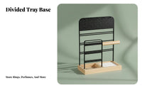 Jewelry Display Stand Modern Design Earring and Necklace Holder Earring Holder Rack with Tray Stable Base for Dressing Table