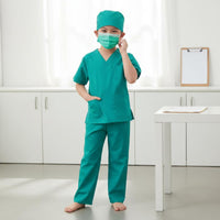 Child Surgeon Role Play Outfit Gender-Neutral Design Young Doctor Costume Set Pretend Play Doctor Kit for Young Children, Halloween, Birthday Parties