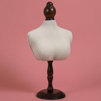 Necklace Bust Display Stand Wood-Tone Necklace Display Bust Torso-Shaped