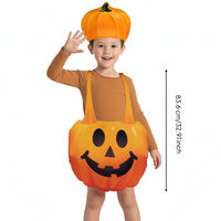 Jack-O'-Lantern Costume Printed Garment Soft Festive Fancy Dress for Kids Adults