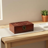 Wooden Jewelry Box Solid Wood Vintage Design Jewelry Case With Lock for Bedroom