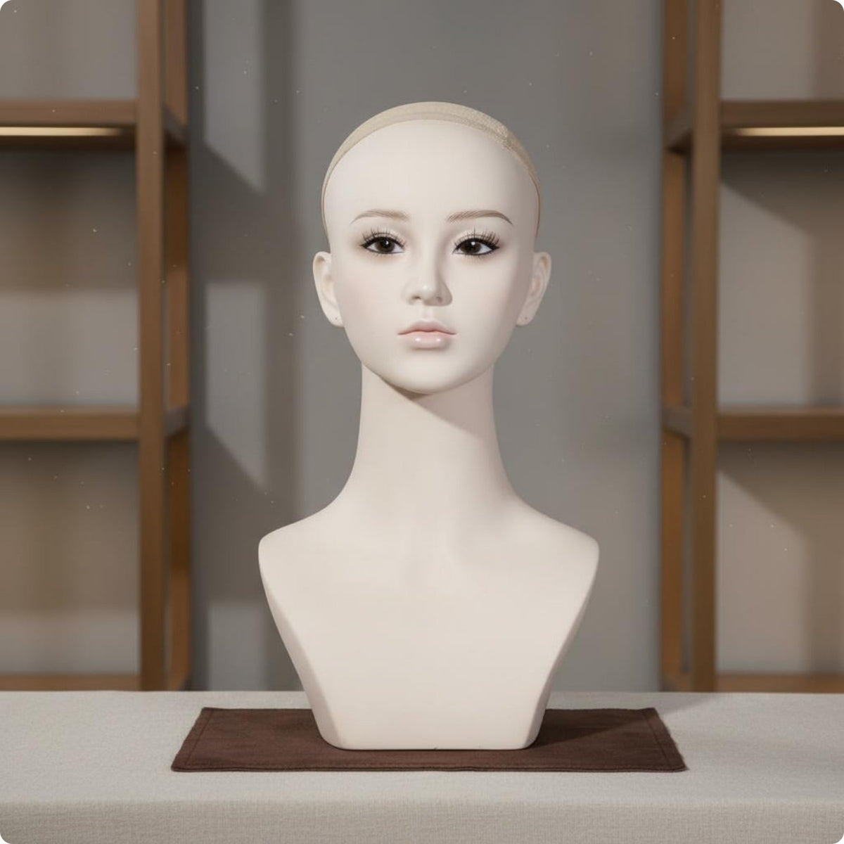 Jewelry Display Head Asian Style Hairpiece Stand Head Stable and Lightweight for Salon Owners