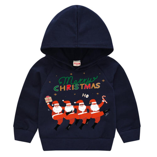 Unisex Kids Cartoon Hoodie, Christmas New Year Pullover, Long Sleeve Sweatshirt, Holiday Relaxed Top, Random Design