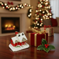 Christmas House Jewelry Box Decorative Winter House Jewelry Holder Box