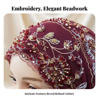 Tassel Fishtail Turban, Lace Headscarf Cap, Embroidered Head Cover, Hair Concealing, Muslim Women, Ethnic Trend