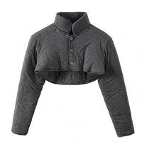 Shoulder Warmer Dark Gray Cropped Upper Garment Stand Cold Weather Clothing