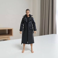 1/12 Scale Leather Coat Ready to Use 1/12 Scale Overcoat Coat Female Figure Jacket Long-Lasting Material Doll Leather Overcoat