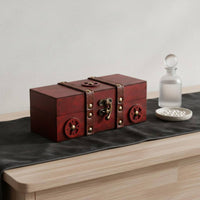 Vintage Wooden Storage Box Photography Prop Retro Trinket Box Multipurpose Decorative Storage Chest for Photographers, Dresser Top, Window Display