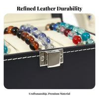 Dustproof Bracelet Storage Box Large Capacity Bracelet Organizer Box Faux Leather Exterior for Closet