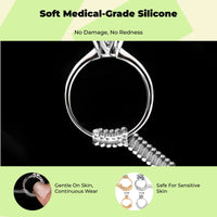 Adjustable clear silicone ring sizer