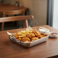 Square Serving Platter Long-Lasting Square Serving Tray Rust-Resistant