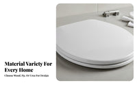 Easy to Install Replacement Toilet Seat Long-Lasting Wooden Toilet Seat Waterproof Bathroom Accessory Heavy Duty for Homeowners, Adults, DIY Enthusiasts, Restroom, Powder Room, Home, Hotel